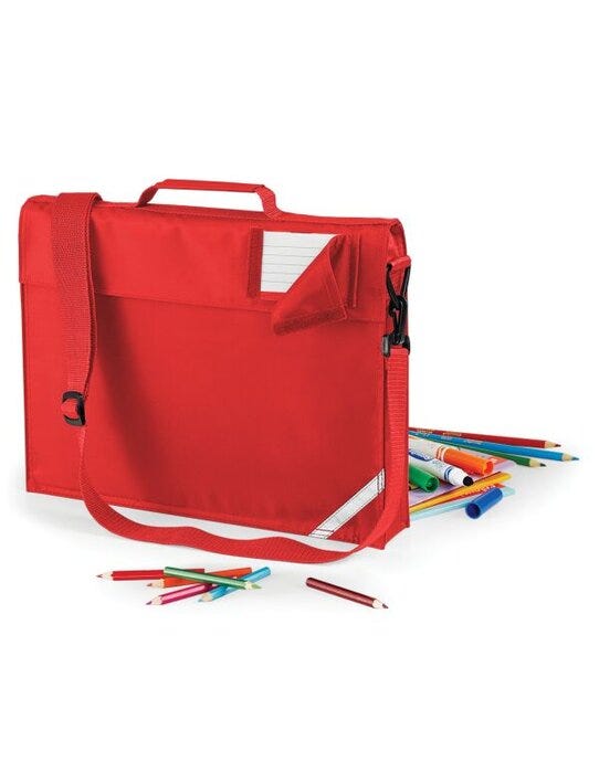 Quadra QD457 Junior Book Bag With Strap - Bright Red