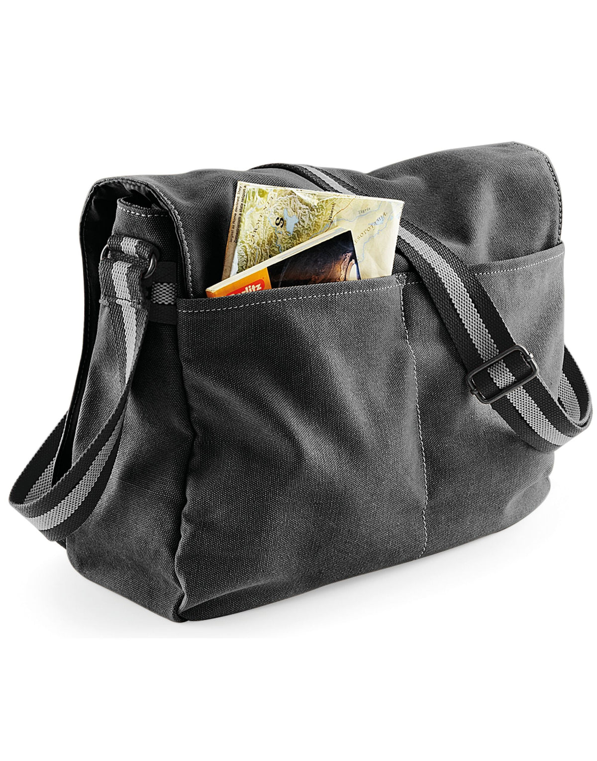Quadra QD610 Vintage Canvas Despatch Bag - Vintage Black