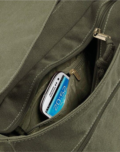Quadra QD610 Vintage Canvas Despatch Bag - Vintage Military Green
