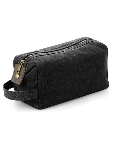 Quadra QD651 Heritage Waxed Canvas Wash Bag - Black