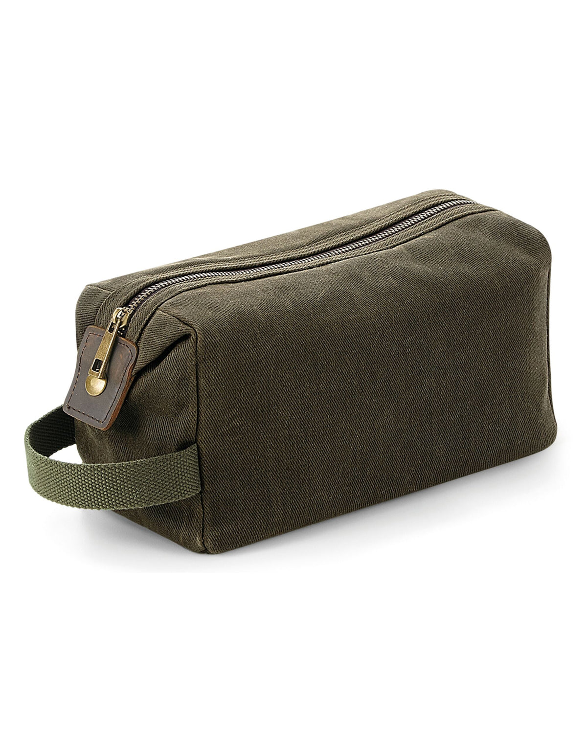 Quadra QD651 Heritage Waxed Canvas Wash Bag - Olive Green