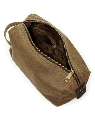 Quadra QD651 Heritage Waxed Canvas Wash Bag - Desert Sand