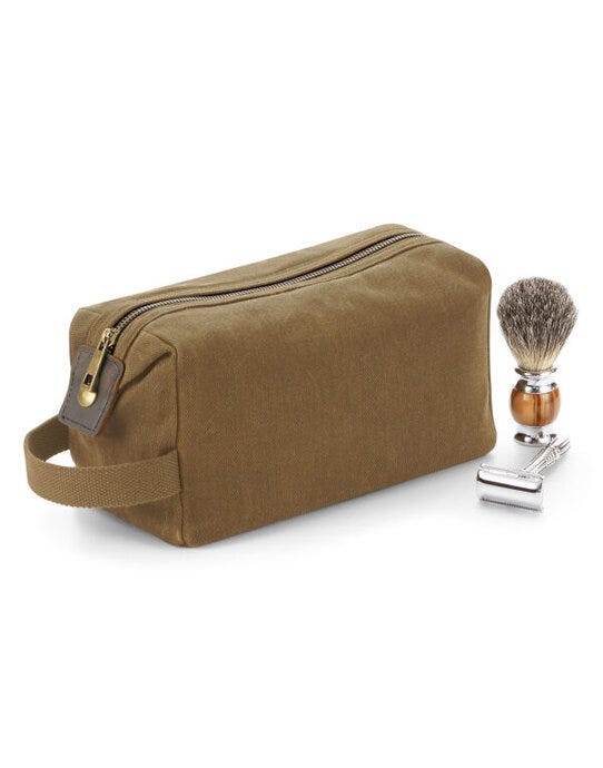 Quadra QD651 Heritage Waxed Canvas Wash Bag - Desert Sand