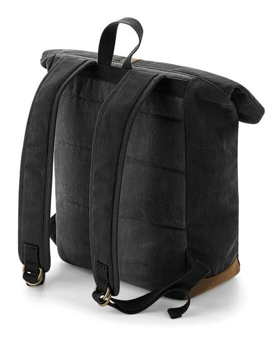 Quadra QD655 Heritage Waxed Canvas Backpack - Black