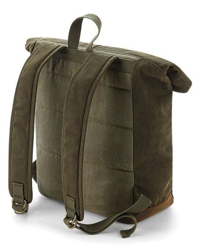 Quadra QD655 Heritage Waxed Canvas Backpack - Olive Green