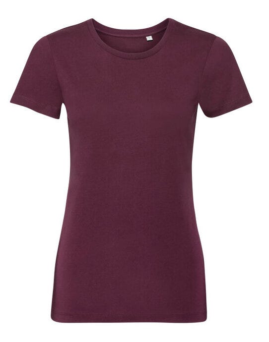Russell Athletic Pure Organic R108F Russell Ladies Pure Organic T - Burgundy