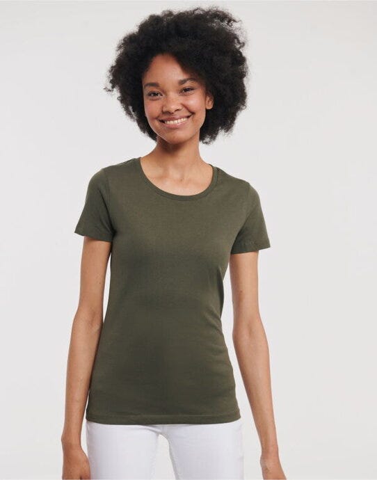 Russell Athletic Pure Organic R108F Russell Ladies Pure Organic T - Dark Olive