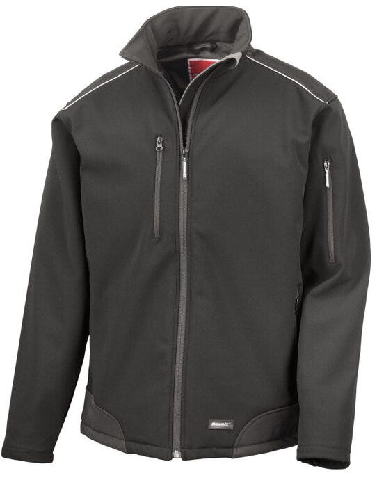 Result R124X Ripstop Softshell Workwear Jacket - Black/Black