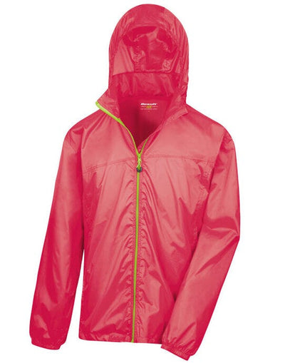 Result Urban Outdoor Wear R189X Result Urban L/Weight Stowable Jacket - Raspberry/Lime