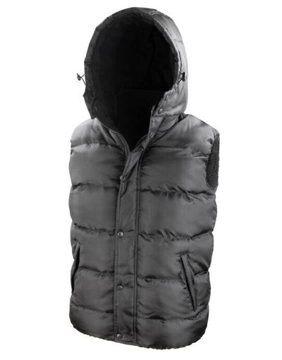 Result Core R223X Nova Lux Padded Hooded Gilet - Black