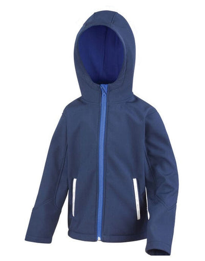 Result Core R224JY Junior Hooded Softshell Jkt - Navy/Royal