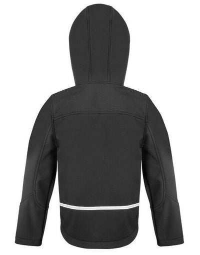 Result Core R224JY Junior Hooded Softshell Jkt - Black/ Grey