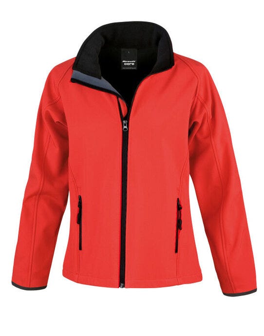 Result Core R231F Ladies Printable Softshell - Red/Black
