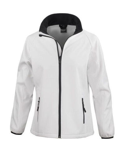 Result Core R231F Ladies Printable Softshell - White/Black