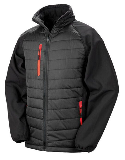 Result Recycled R237X Result Black Compass Softshell Jacket - Black/Red
