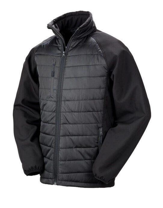 Result Recycled R237X Result Black Compass Softshell Jacket - Black/Black