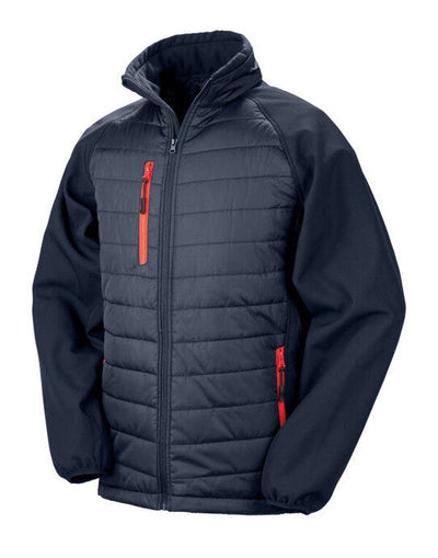 Result Recycled R237X Result Black Compass Softshell Jacket - Navy/Red