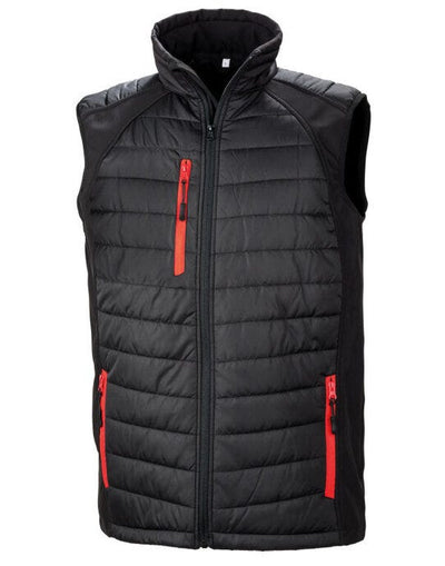 Result Recycled R238X Result Black Compass Softshell Gilet - Black/Red