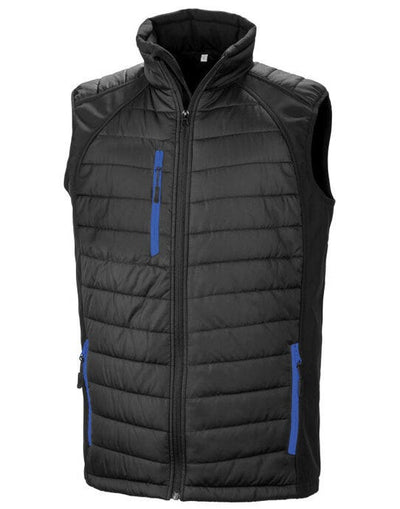Result Recycled R238X Result Black Compass Softshell Gilet - Black/Royal