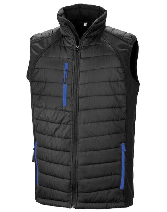Result Recycled R238X Result Black Compass Softshell Gilet - Black/Royal