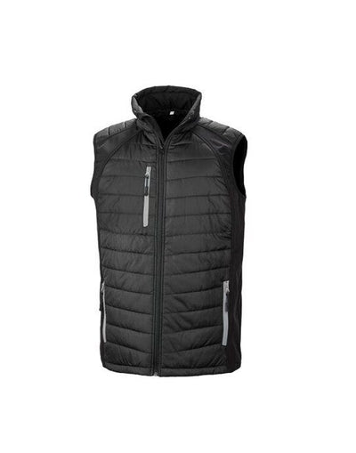 Result Recycled R238X Result Black Compass Softshell Gilet - Black/ Grey