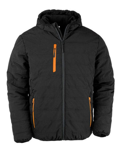 Result Recycled R240X Result Black Compass Padded Winter Jkt - Black/Orange