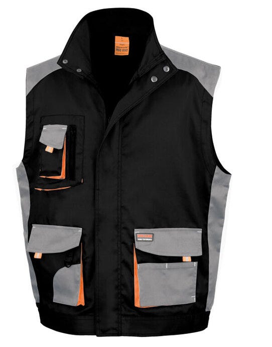 Result Work-Guard R317X Result Workguard Lite Gilet - Black/Grey/Orange