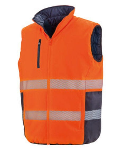 Result Safeguard R332X Reversible Padded Gilet - Fluorescent Orange/Navy