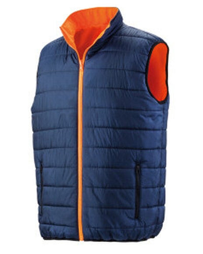 Result Safeguard R332X Reversible Padded Gilet - Fluorescent Orange/Navy