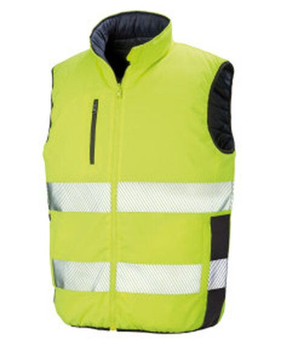 Result Safeguard R332X Reversible Padded Gilet - Fluorescent Yellow/Navy