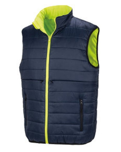 Result Safeguard R332X Reversible Padded Gilet - Fluorescent Yellow/Navy