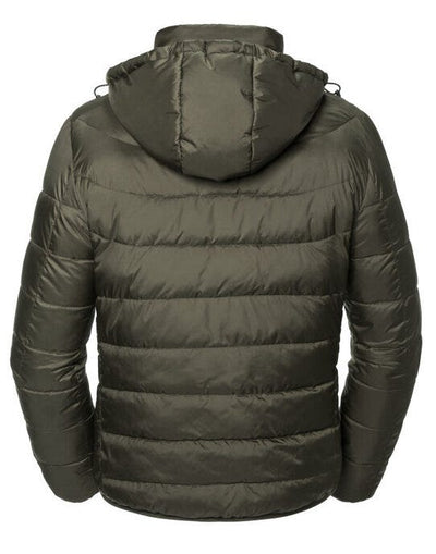 Russell Athletic R440M Russell Mens Hooded Nano Jacket - Dark Olive