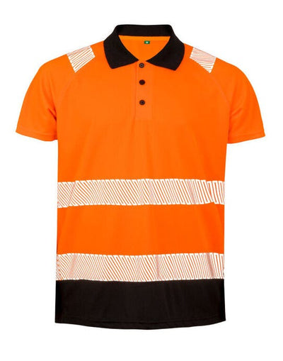 Result Recycled R501X Safety Polo - Fluoresent Orange