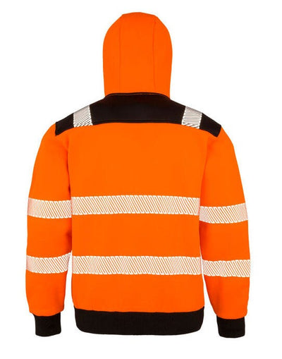 Result Recycled R503X Zipped Safety Hoody - Fluoresent Orange