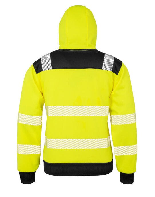 Result Recycled R503X Zipped Safety Hoody - Fluoresent Yellow