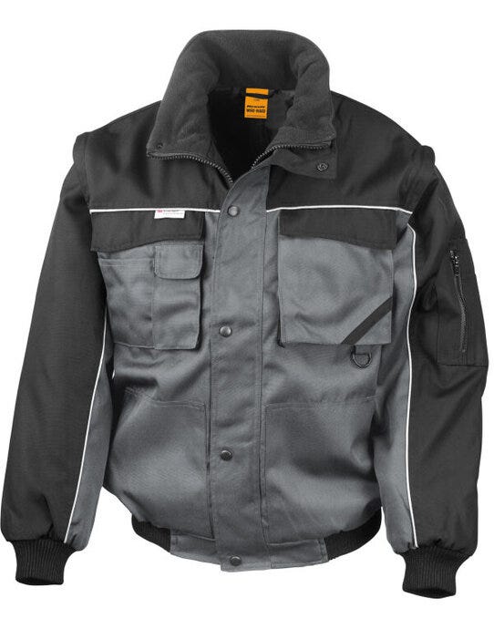 Result Work-Guard R71X Result Workguard Zip Sleeve Pilot Jacket - Grey/Black