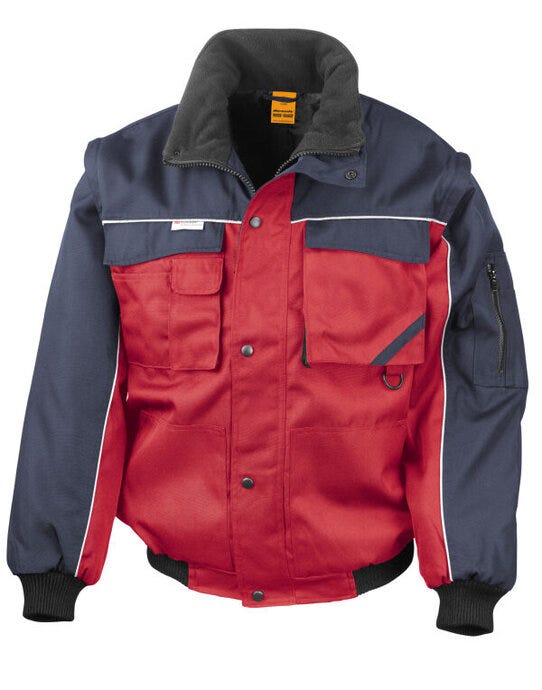 Result Work-Guard R71X Result Workguard Zip Sleeve Pilot Jacket - Red/Navy