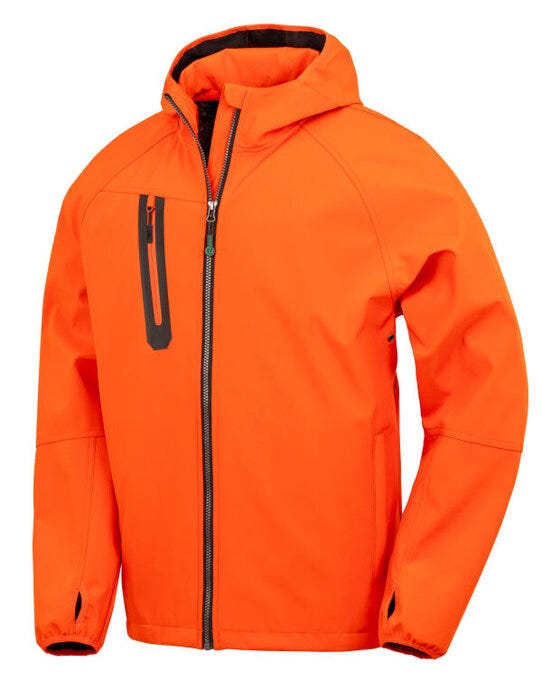 Result Recycled R909X Result 3-Layer Recycled Hooded Softshell - Orange/Navy