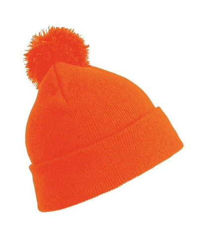 Result Winter Essentials RC028J Result Winter Junior Pom Pom Beanie - Fluoresent Orange