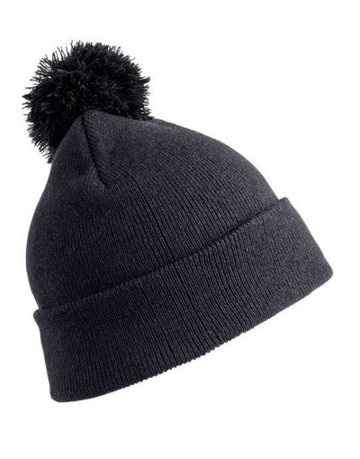 Result Winter Essentials RC028J Result Winter Junior Pom Pom Beanie - Black