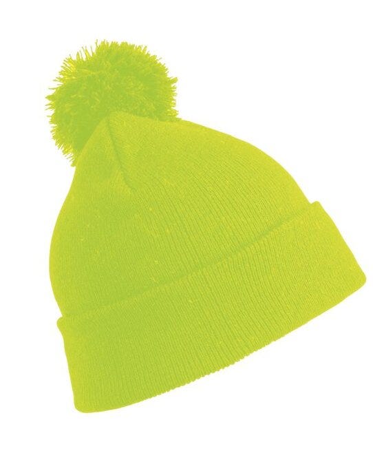 Result Winter Essentials RC028X Pom Pom Beanie - Fluoresent Yellow