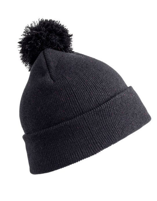 Result Winter Essentials RC028X Pom Pom Beanie - Black