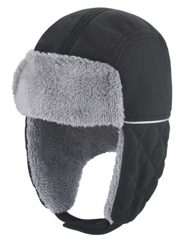 Result Winter Essentials RC032X Result Winter Ocean Trapper Hat - Black/ Grey