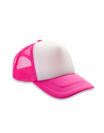 Result Headwear RC089X Detroit 1/2 Mesh Trucker - Super Pink/ White