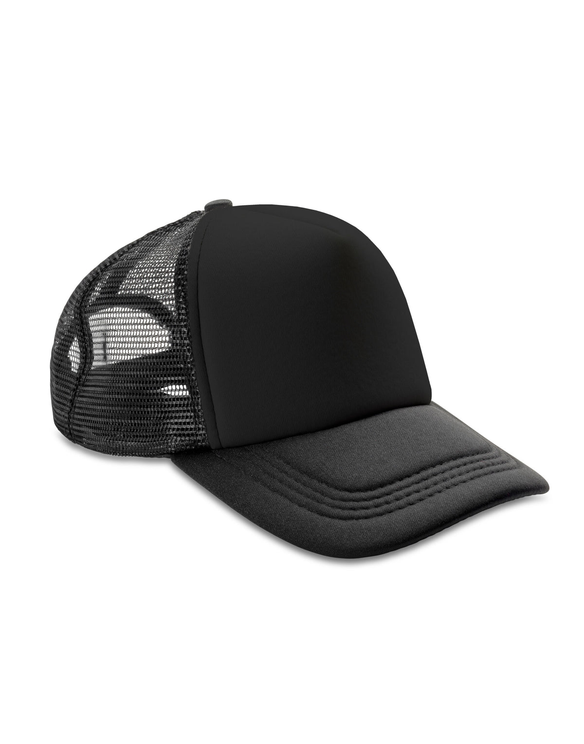 Result Headwear RC089X Detroit 1/2 Mesh Trucker - Black