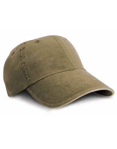 Result Headwear RC54 Result Washed S/Peak Fine Line Cap - Olive/Stone