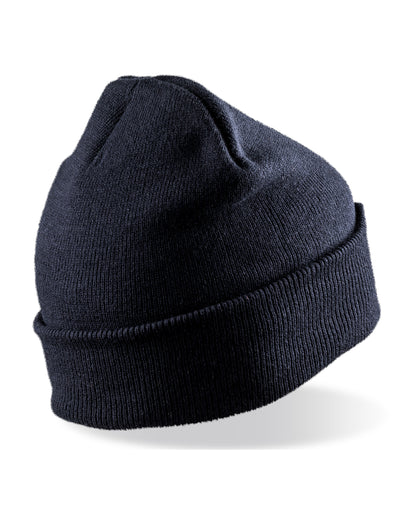 Result Recycled RC927X Dble Knit Printer Beanie - Navy