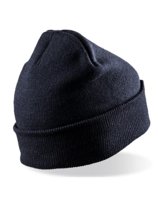 Result Recycled RC927X Dble Knit Printer Beanie - Navy