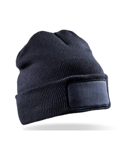 Result Recycled RC927X Dble Knit Printer Beanie - Navy