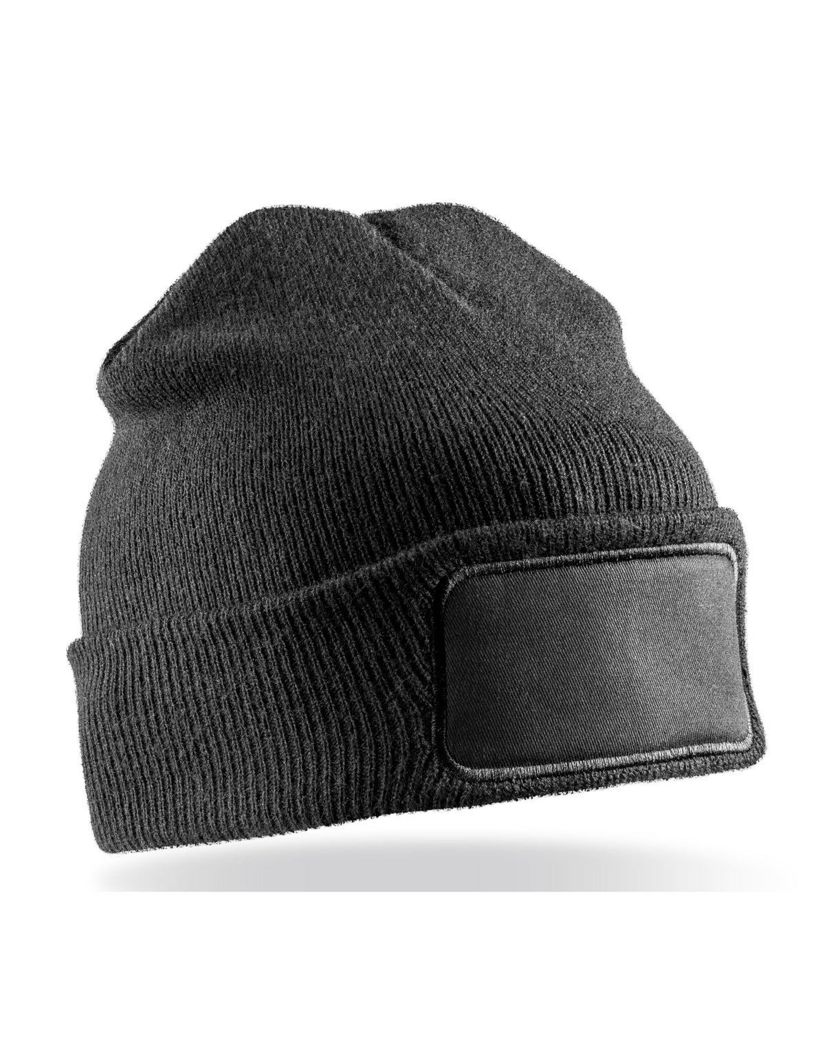 Result Recycled RC927X Dble Knit Printer Beanie - Black